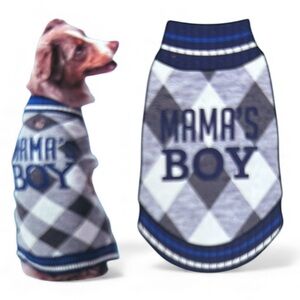 Mama’s Boy plaid dog sweater M NEW